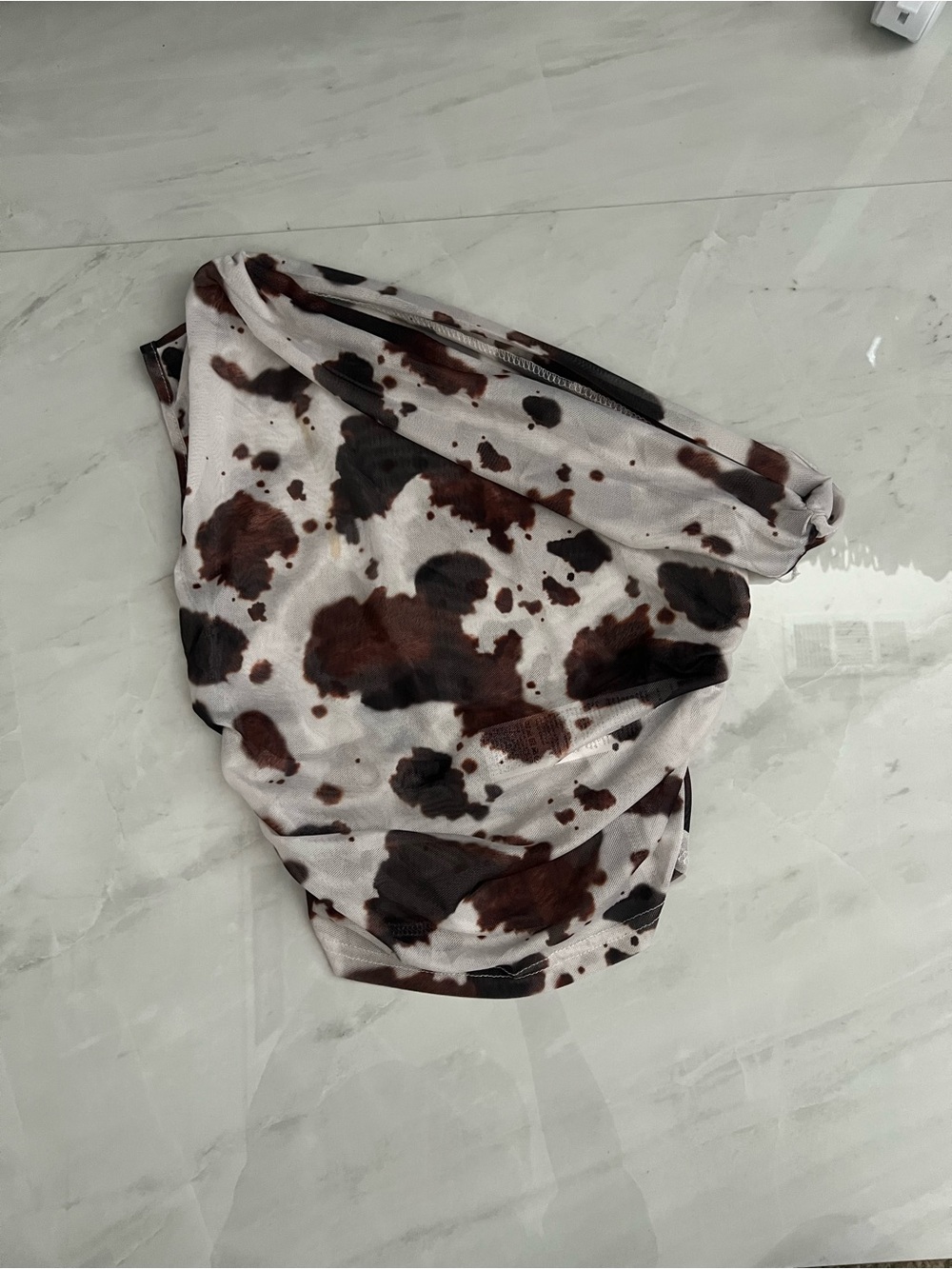 Shein Cow print mesh top